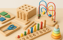 Montessori pedagogiska leksaker Montessori-leksaker är utformade för att främja barnets naturliga utveckling genom praktisk aktivitet, koncentration och självständighet. Här hittar d